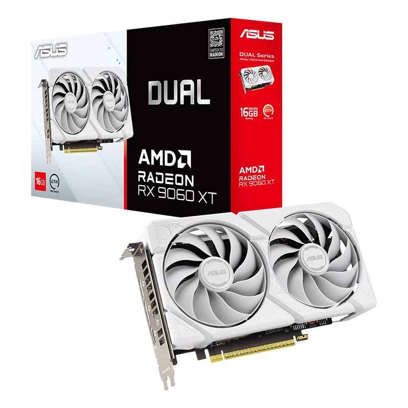 Asus Dual Radeon RX 9060 XT 16G GDDR6 White Graphics Card (DUAL-RX9060XT-16G-WHITE)