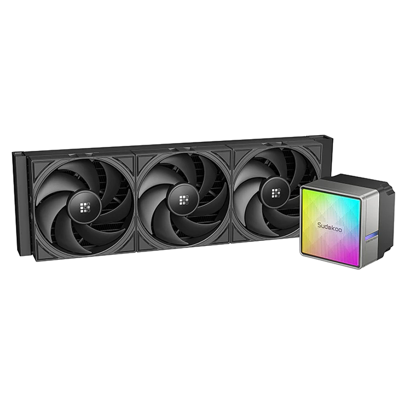 Sudokoo NEXAURA 360mm AIO Liquid CPU Cooler with ARGB LED Pump - Black (NEXAURA360)
