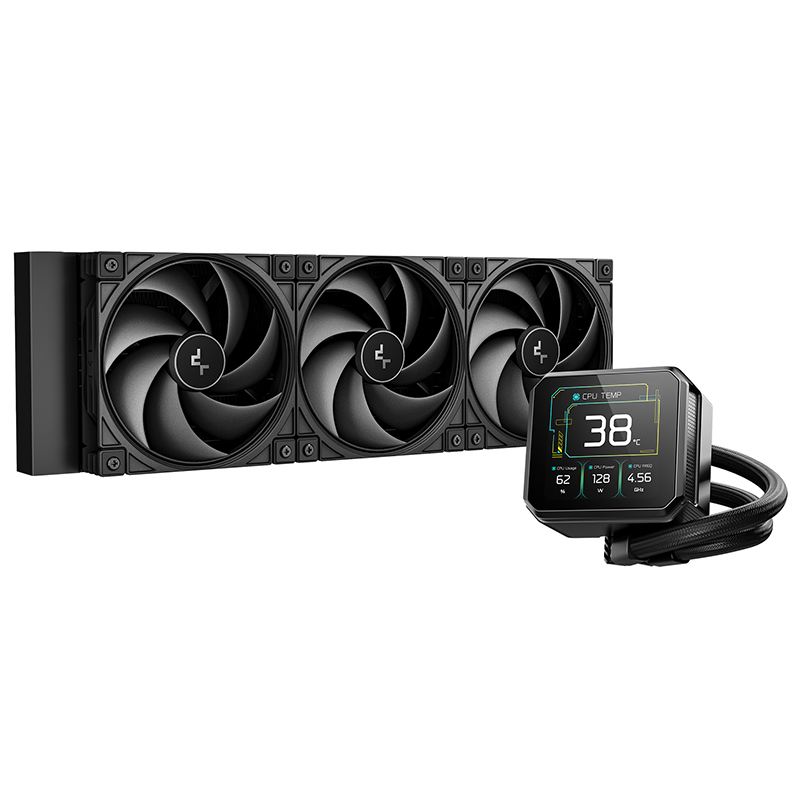 DeepCool Spartacus 360 ARGB Liquid CPU Cooling with 3.4in IPS Display (R-SPT360-BKDSMP-G-1)