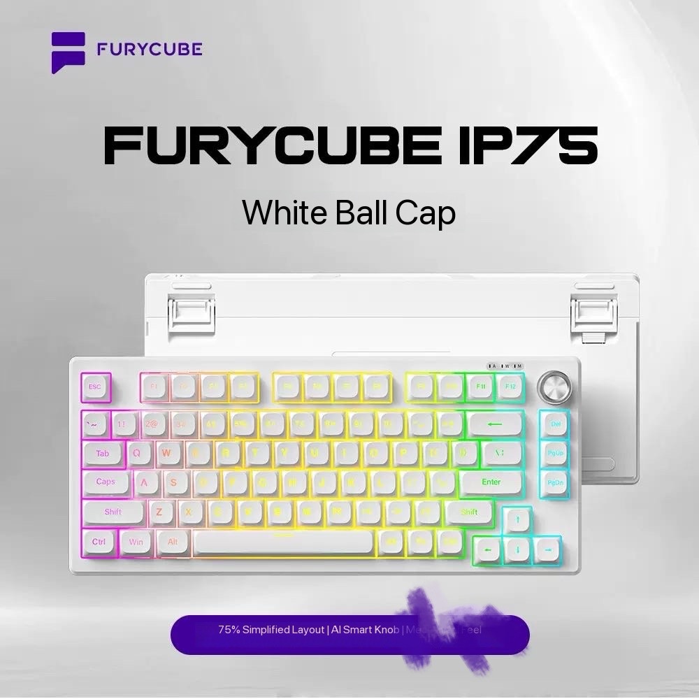 FURYCUBRIP75 wired keyboard stylish PBT glowing office gaming keyboard 