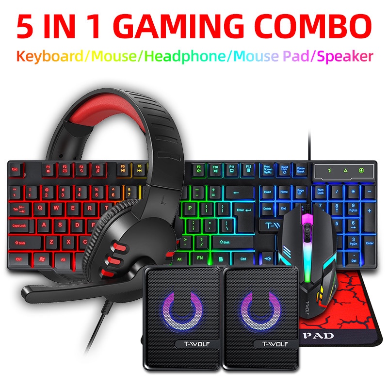 TF850 office keyboard mouse headset audio five-piece set game keyboard set 