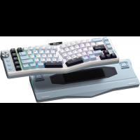 RK ROYAL KLUDGE A72 Alice Ergonomic Wireless Mechanical Keyboard w/Knob/Macro Keys/Touchable Nameplate, Tri-Mode 68% Gasket,Beige Switch, Sky Blue