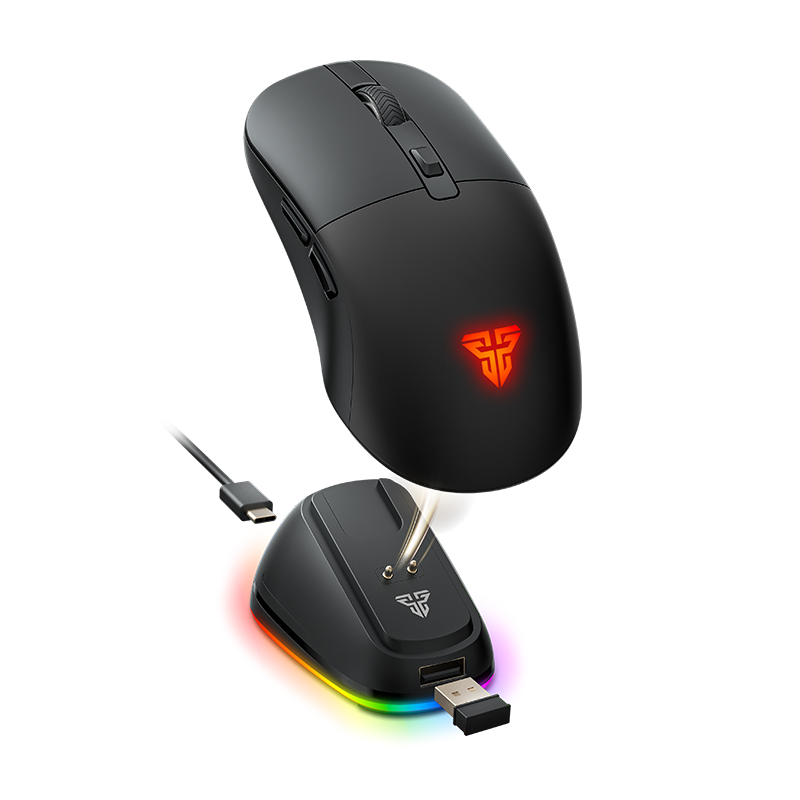 Fantech Kanata Tri-Mode Wireless Gaming Mouse with ARGB Charging Dock - Black (MSFTWG9RDBK)
