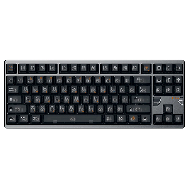 Qwertykeys QK and ATK HEX80 8K HE Wired Magnetic Custom Keyboard - Anodized Grey (KBHEX80GY)