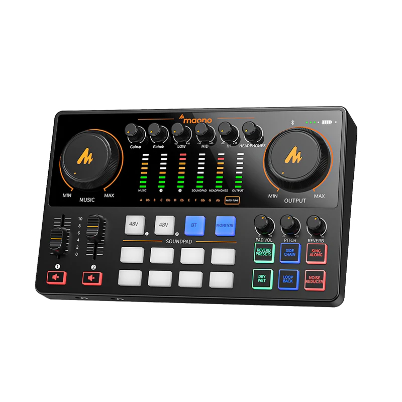 Maono Caster E2 Gen2 Audio Mixer + Interface and Podcast Equipment (MNE2GEN2)