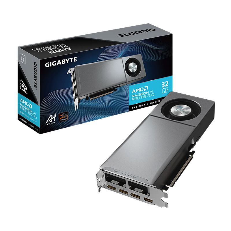 Gigabyte Radeon AI PRO R9700 AI TOP 32G Workstation Graphics Card (GV-R9700AI TOP-32GD)