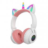 Head-mounted Unicorn Cartoon LED Luminous Stereo Bluetooth Headset STN-27-White