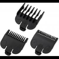 3 Professional Hair Clipper Guards Set Compatible with Most Wahl Clipper Guards, Clipper Guides Replacement - 1/16" to 3/16", 3 Piece Set, Black Color