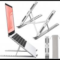 Laptop Stand for Desk, Adjustable Laptop Riser ABS+Silicone Foldable Portable Notebook Holder, Ventilated Cooling Notebook for 10-15.6” Laptops, white