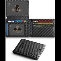 Wallet for Men Slim Rfid Leather 2 ID Window With Gift Box | Slim, Rfid, 2 ID Window, With Gift Box, Slim, Rfid
