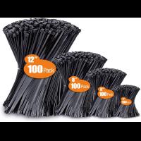 Outdoor-Tools-Zip-Ties-Assorted-Sizes-4-6-8-12-400-Pack-Black-Cable-Ties-UV-Resistant-Wire-Ties-9