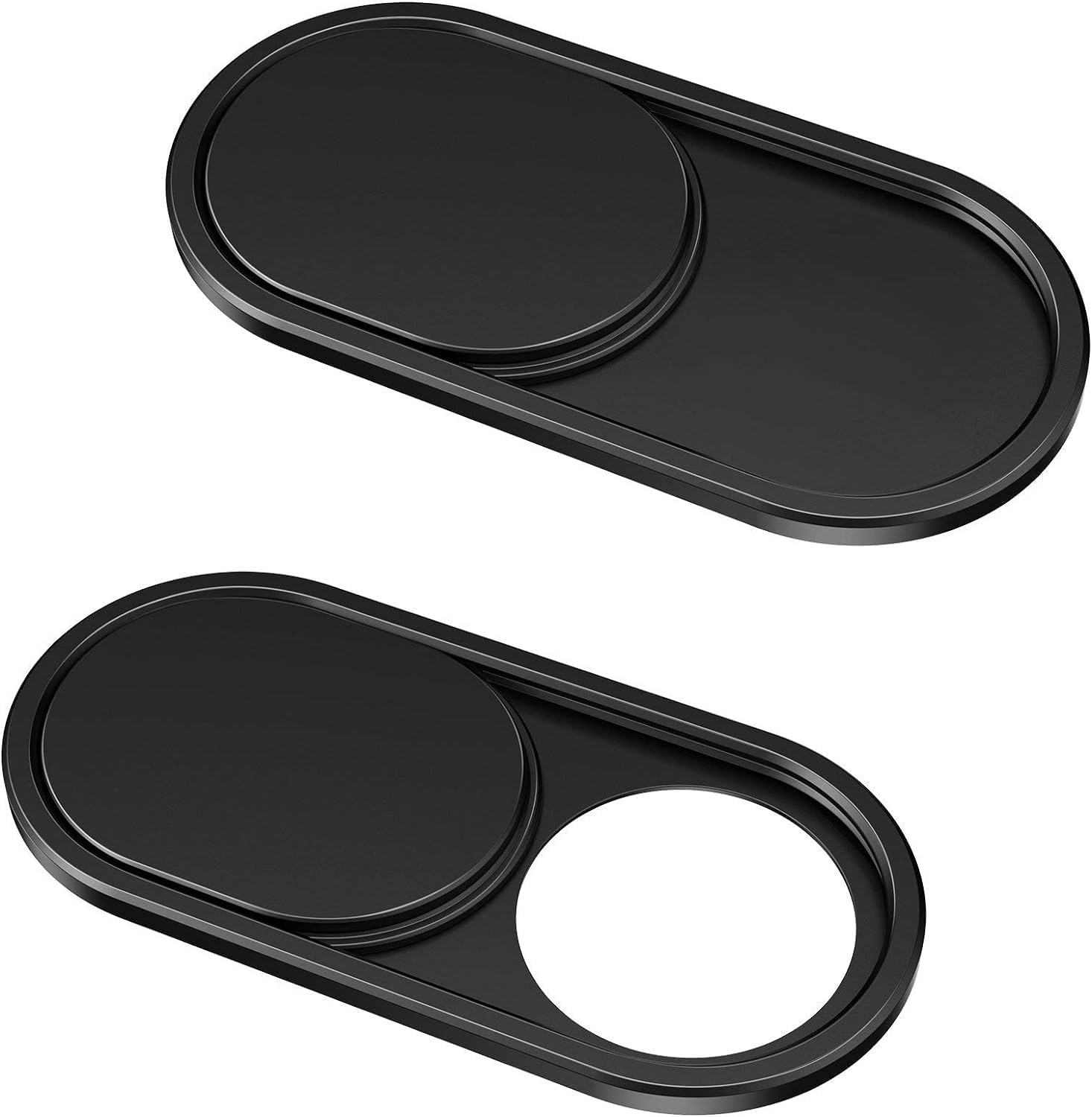 Metal Webcam Cover Slide, Ultra-Thin Camera Privacy Cover for Laptop, MacBook, Tablet, PC and Smartphone, Black (2 Pack)