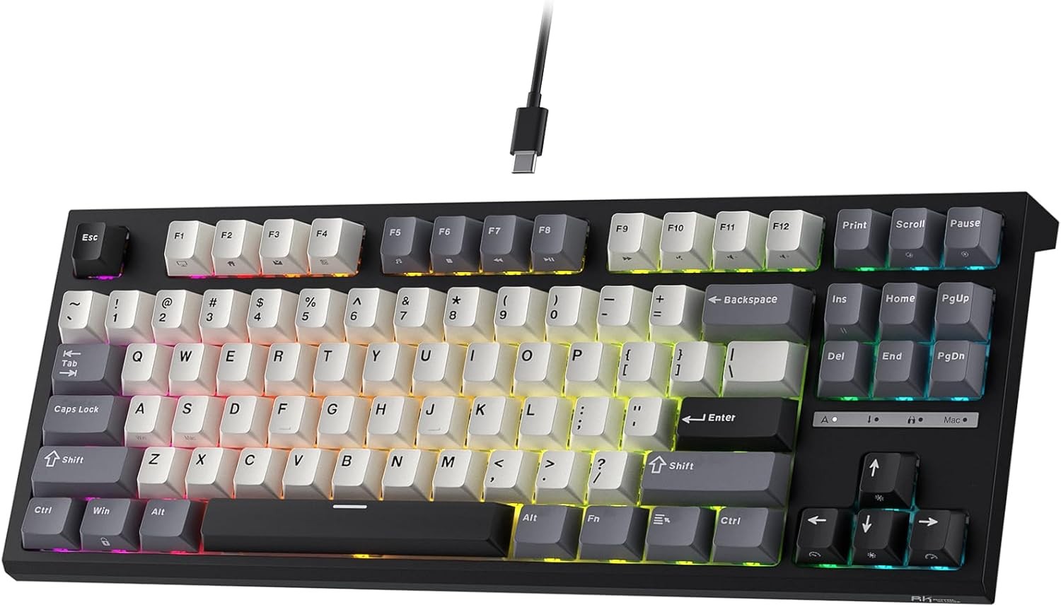RK ROYAL KLUDGE F99 AI Smart Wired Mechanical Keyboard with Real-Time Voice Input & Translation, Hot-Swappable,AI Software Support for Office Work