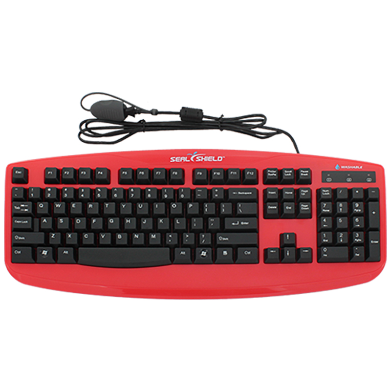 Seal Shield Seal Storm Washable Wired Membrane Keyboard - Red (STK503RED)