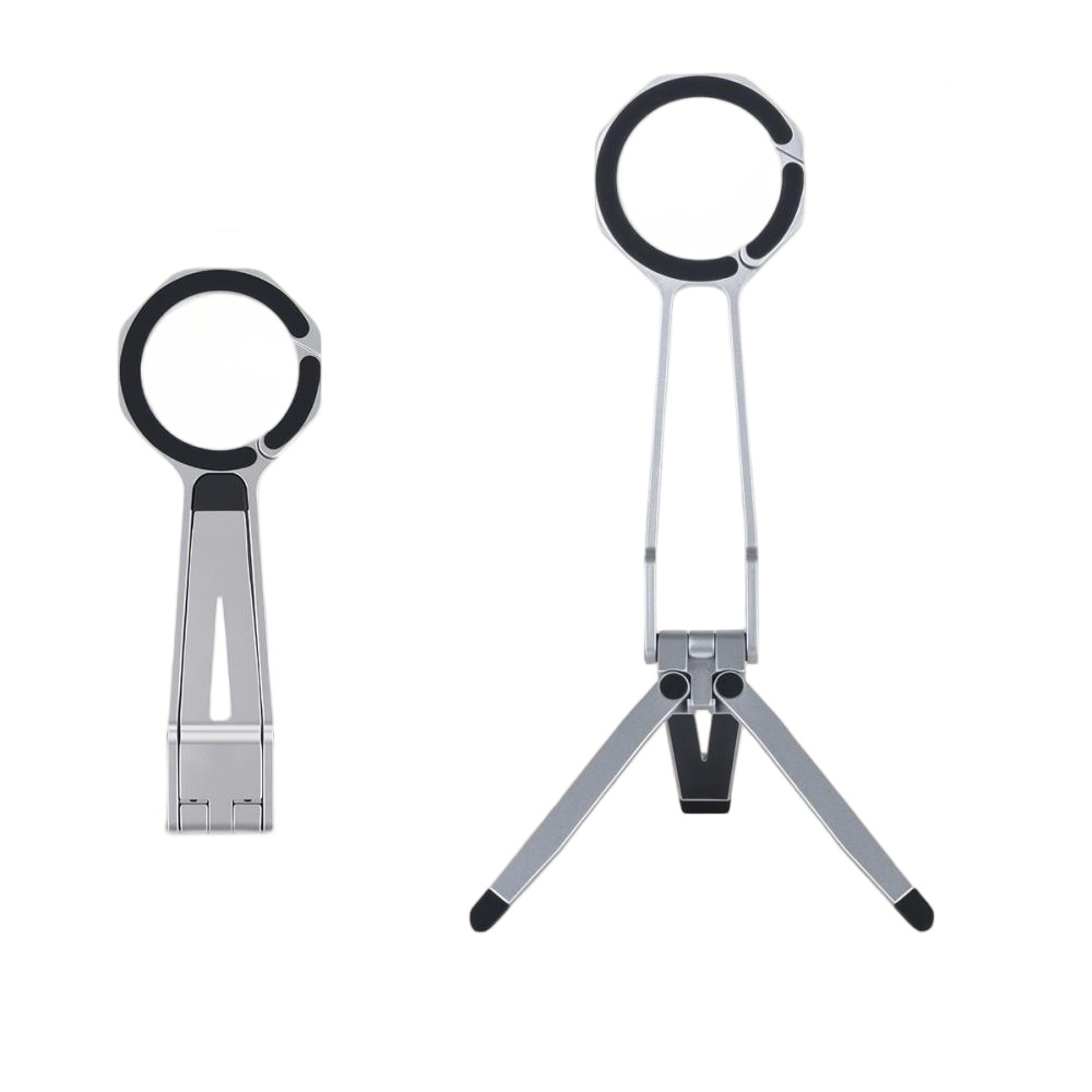 Magnetic Phone Tripod Mini Portable for Travel and Streaming - Silver