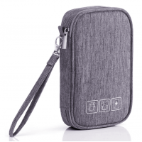 Mini Electronic Accessories Travel Organiser Bag For Cables Charger Adapter Power Bank Grey (VRORKV)