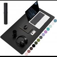 Large Desk Pad for Keyboard and Mouse, Waterproof Office Desk Mat with Non-Slip Suede Base, 900x400x3mm, Black
