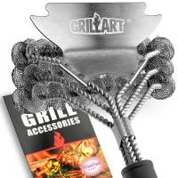 GRILLART Grill Brush Bristle Free. SteamWizards BBQ Replaceable Cleaning Head, Unique Seamless-Fit Scraper Tool for Cast Iron/Stainless-Steel Grates