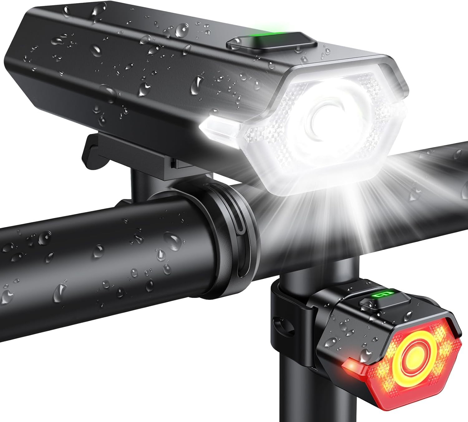 2026 New 1000 Lumen Super Bright Bike Lights with Side Light, 4+6 Modes Rechargeable Bicycle Lights Front & Rear, IP65 Waterproof Bike Headlight for D