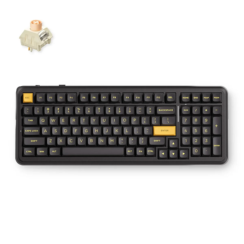 MCHOSE K99 V3 Hot-Swap RGB Tri-Mode 8K Wireless Black Gold Mechanical Keyboard - Icy Creamsicle Switch (KBMCK99V37)