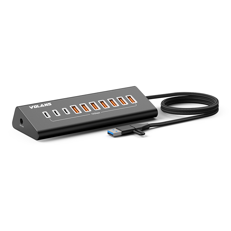 Volans 10 Port Aluminum 10 Ports USB3.2 Gen2 Hub (VL-HB10C)
