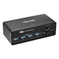 Volans HDMI and DP 8K Dual Monitor KVM Switch with 4 Port USB 3.0 Hub (VL-KVM9)