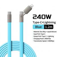 USB-Cables-Generic-240w-PD-USB-Type-C-Lightning-Flat-Silicon-Cable-Blue-1-2m-CB-2IN1-1-2M-F-Blue-4
