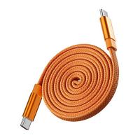Generic 240w USB Type C to USB Type C Magnetic Flat Cable - Orange 1m (CB-TC-1M-MAG-F-Orange)