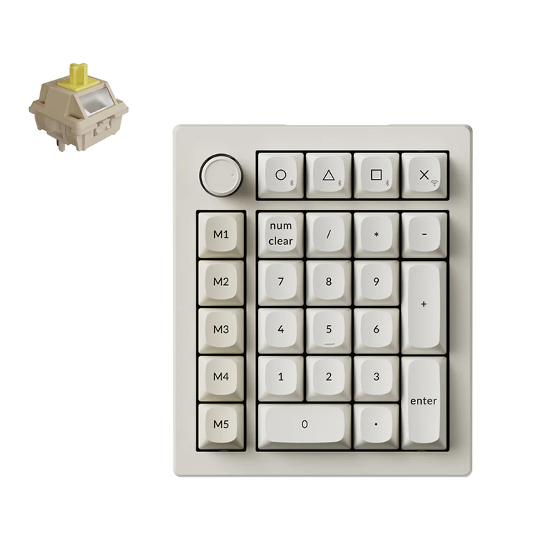 Keychron V0 Ultra 8K Wireless Custom Number Pad Fully Assembled Knob - Retro (KBKCV0USR4)
