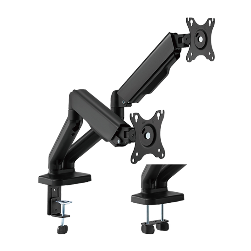Brateck Cost Effective Spring-Assisted 17in-32in Dual Monitor Arm Black