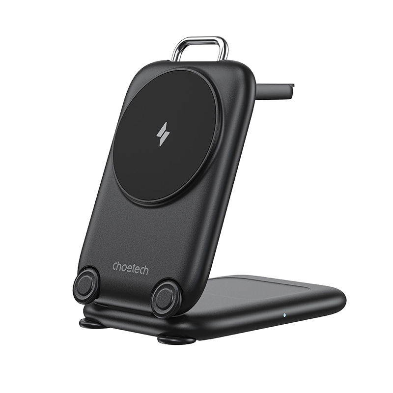 Choetech MagLeap 15W Qi2 Compatible Travel 3-in-1 Foldable Magnetic Wireless Charger - Black (CTT816FCCBK)
