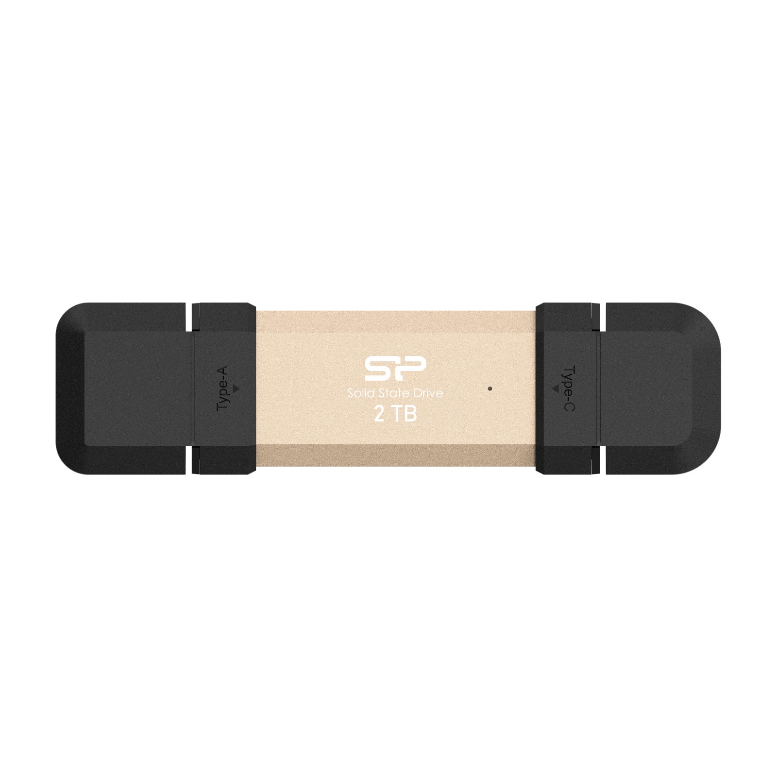 SP Silicon Power DS72 2TB Portable SSD - USB 3.2 Gen 2 Dual USB-C & USB-A - 1050MB/s, Gold - SP002TBUC3S72V1G