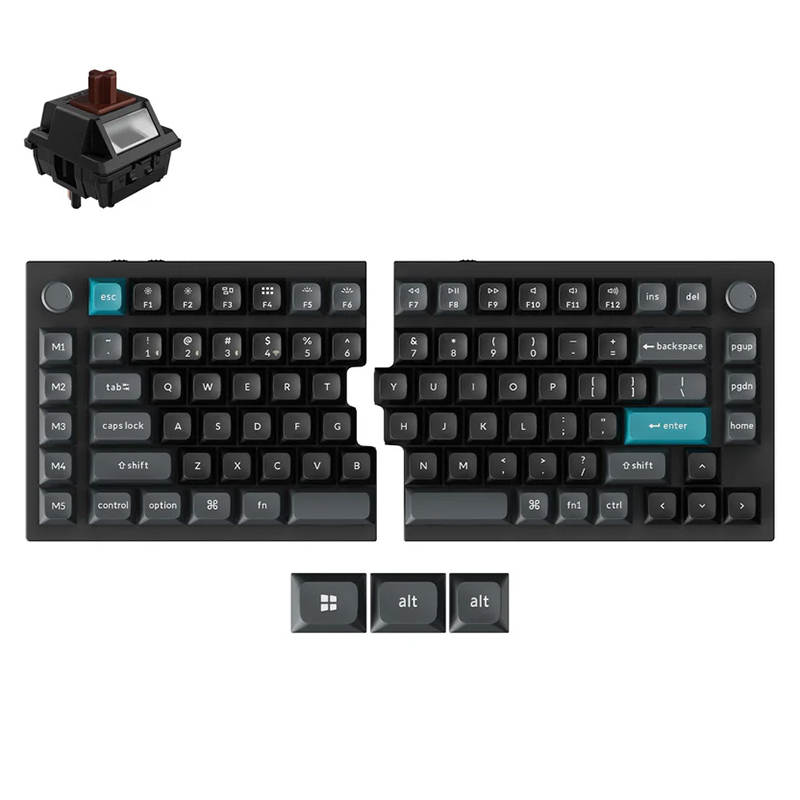 Keychron Q11 Ultra 8K Wireless Custom Black Mechanical Keyboard - Keychron Silk POM Brown Switch (KBKCQ11UM3)