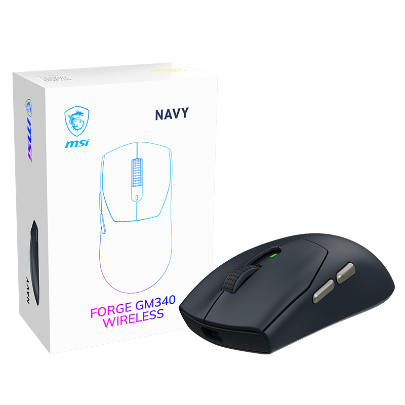 MSI Forge GM340 RGB Wireless Gaming Mouse - Navy (FORGE GM340 WIRELESS NAVY)