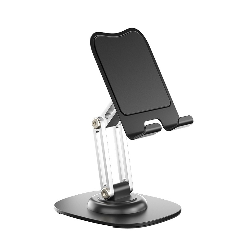 Metal Aluminum Alloy Phone Stand 360° Rotatable Desktop Holder Adjustable Height Lazy Bracket for Mobile Phone Tablet