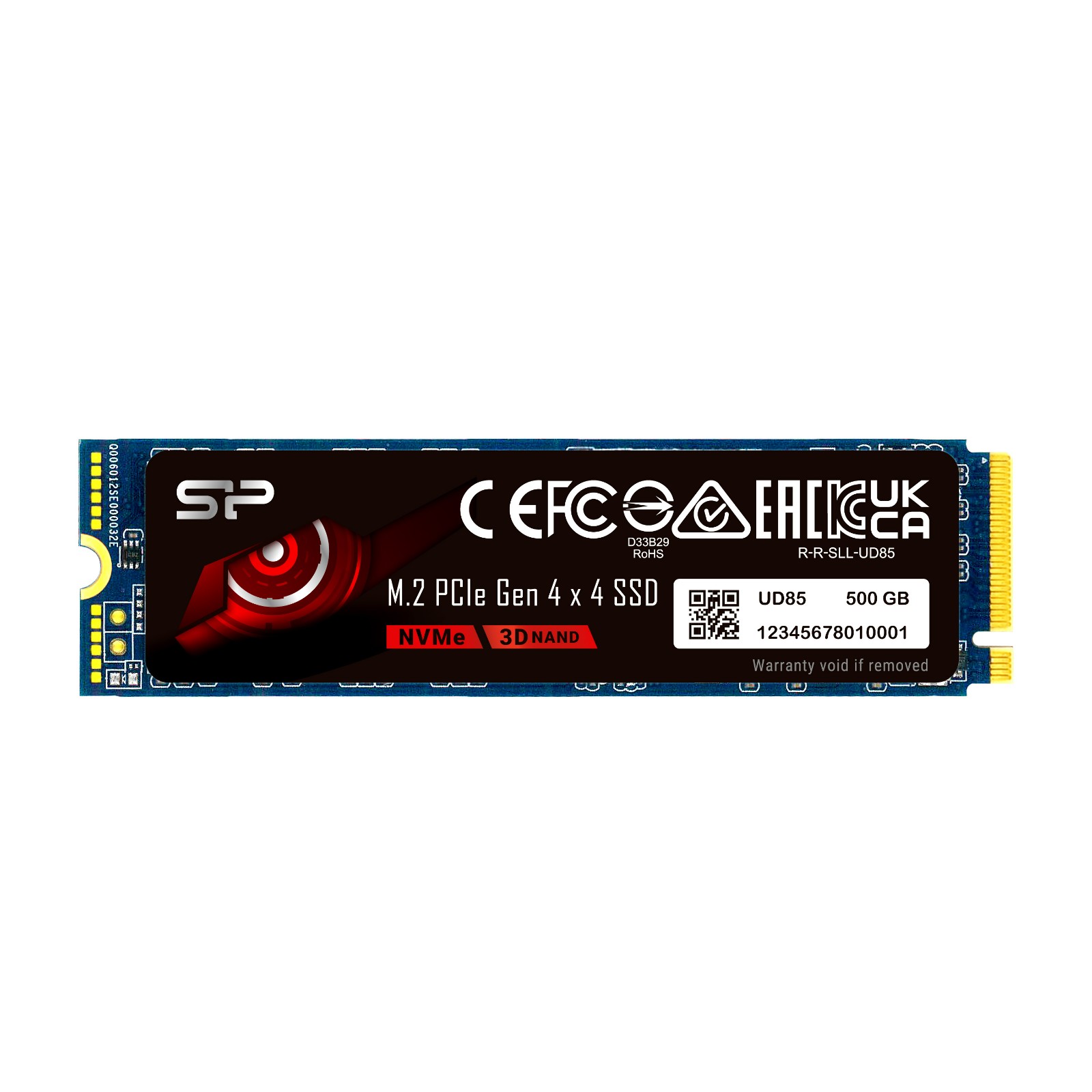 SP Silicon Power UD85 500GB PCIe Gen4 x4 NVMe M.2 2280 SSD, 3600MB/s Read, 2400MB/s Write - SP500GBP44UD8505