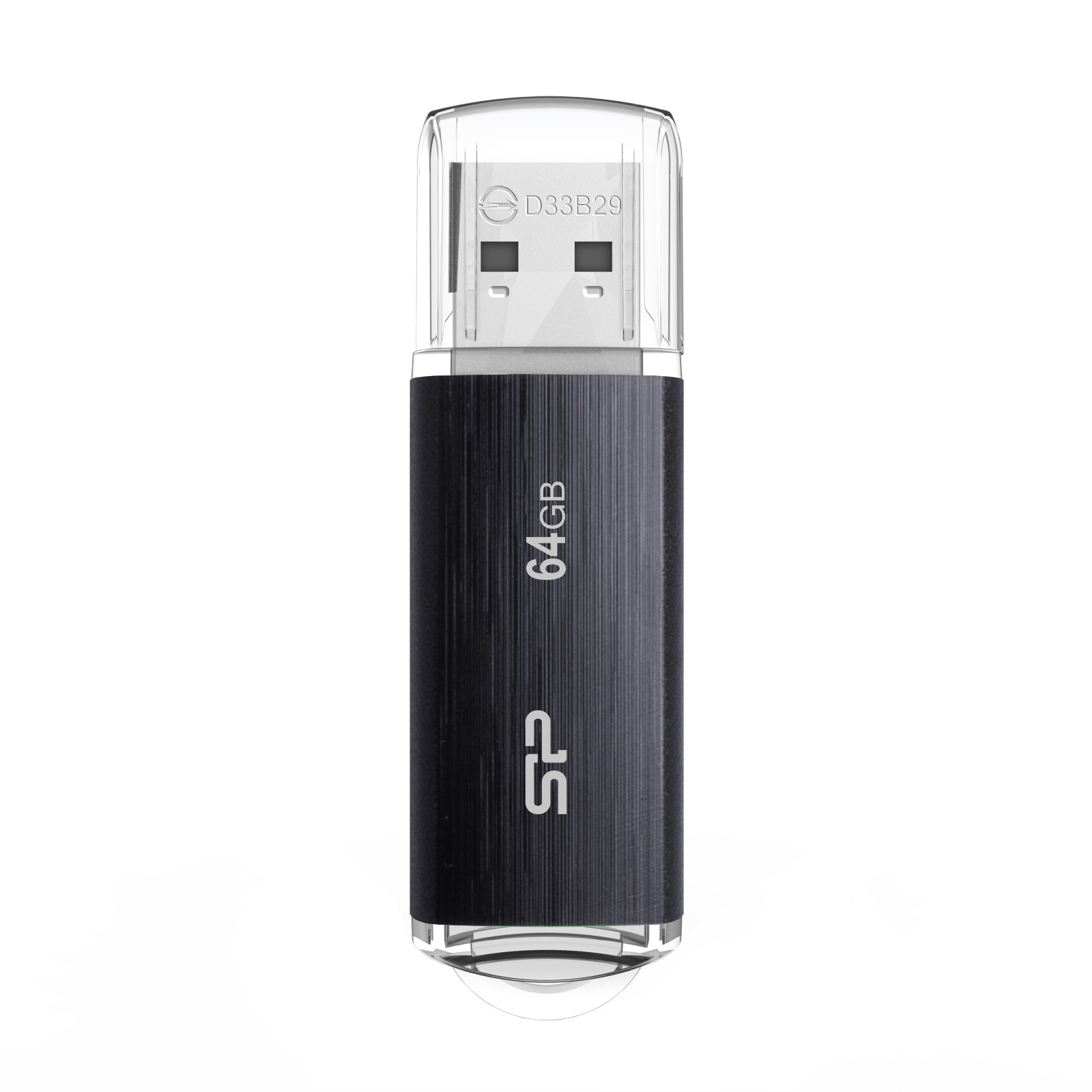 Silicon Power 64GB Blaze B02 USB 3.2 Gen 1 Flash Drive for Data Storage, Black - SP064GBUF3B02V1K
