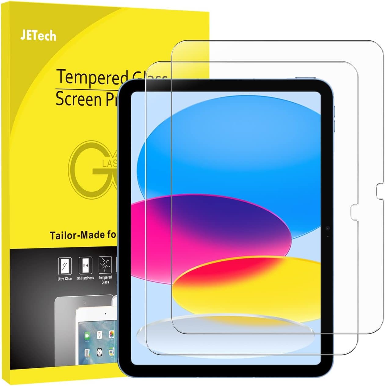 2 pc Screen Protector for iPad A16 2025 11th/10th 2022 Generation (11-inch/10.9), Tempered Glass Film Guard -Clear keyboard ipad pencil pen Stylus