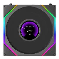 Lian Li Uni Fan TL 1.8in LCD Flex 2.4GHz Wireless 120mm ARGB Fan - Black (12TLLCD1F1B)