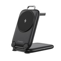 Choetech MagLeap 15W Qi2 Compatible Travel 3-in-1 Foldable Magnetic Wireless Charger - Black (CTT816FCCBK)