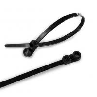 100 Pack Screw Mount Cable Ties, 7.5 Inch Black Nylon Zip Ties, 50 lb Strength, UV Resistant Self Locking Cable Ties with Mounting Hole for Electrical