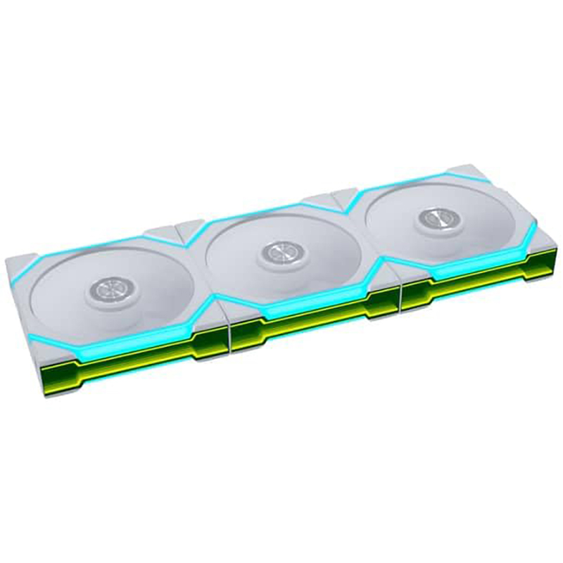 Lian Li Uni Fan SL Flex 120mm ARGB White Fan - 3 Pack (12SL1F3W)