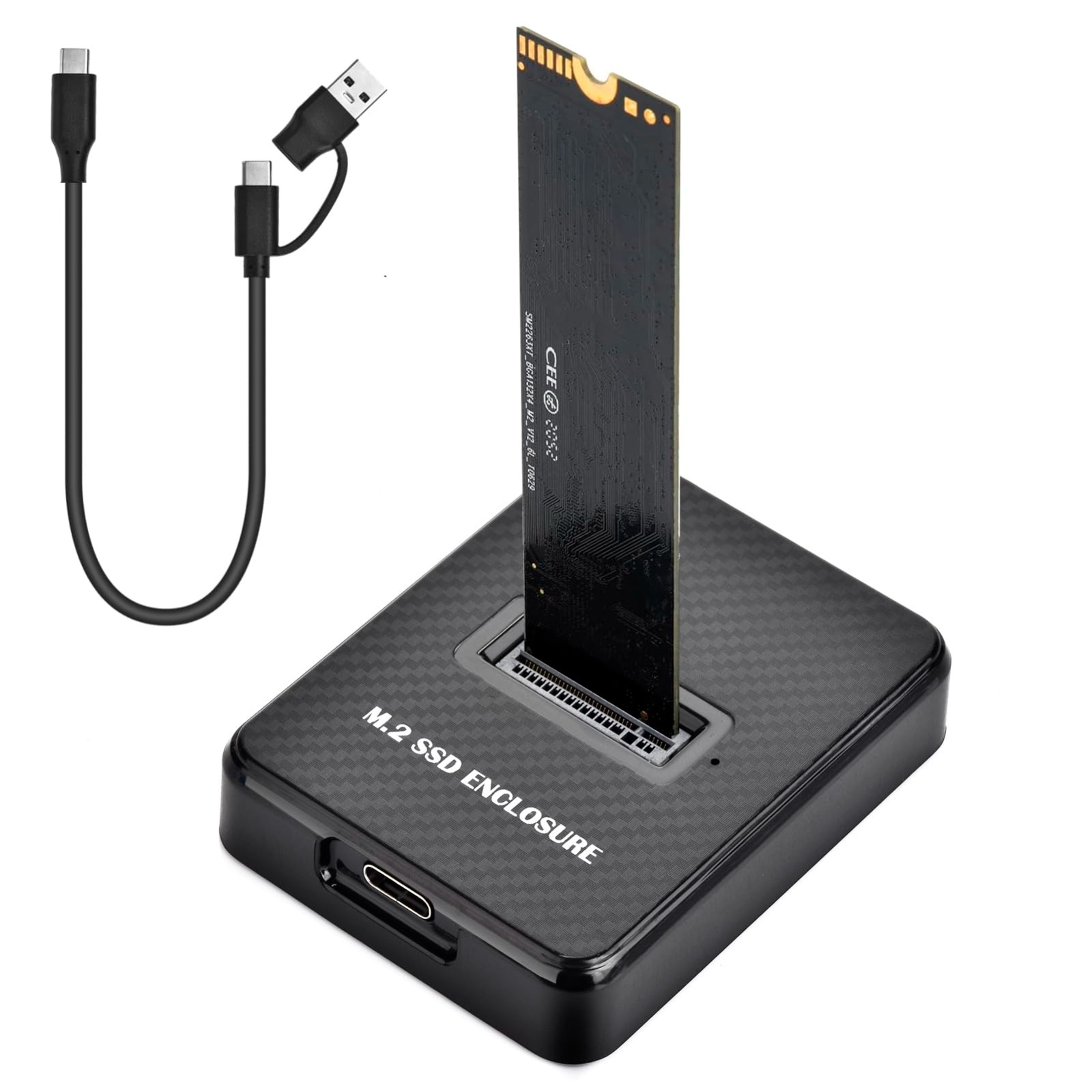 M.2 NVMe & SATA to USB‑A/C Docking Station, 10Gbps USB3.1 Gen2 Dual‑Protocol M.2 SSD Enclosure for M‑Key B+M‑Key 2230 2242 2260 2280 SSD | Augearix