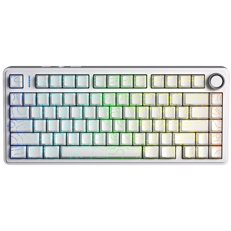 AULA F75 Wireless Tri-Mode Gasket Mechanical Keyboard - White Contour Keycaps (AULA F75-WC-S)