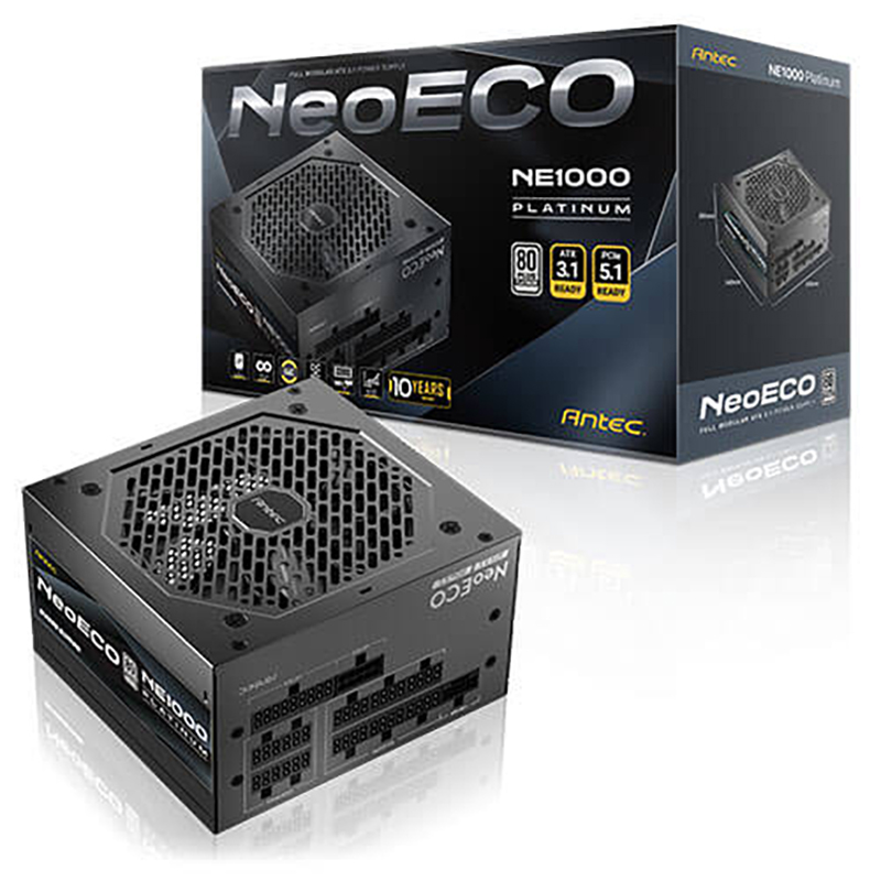 Antec 1000W NeoECO 80+ Platinum Fully Modular PCIE 5.1 ATX3.1 Power Supply (NE1000 PLATINUM ATX3.1)