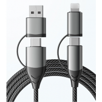 Mobile-Phones-Digital-VRORKV-4-in-1-Detachable-88W-PD-USB-C-Braided-Charging-Cable-1M-USB-A-Lighting-Connector-for-Phones-Laptops-Car-Use-32