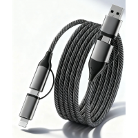Mobile-Phones-Digital-VRORKV-4-in-1-Detachable-88W-PD-USB-C-Braided-Charging-Cable-1M-USB-A-Lighting-Connector-for-Phones-Laptops-Car-Use-34