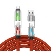 Generic 4 in 1 RGB USB Type-A + 8 Pin and USB Type-C Cable - Orange 1m (CB-4IN1-Orange)