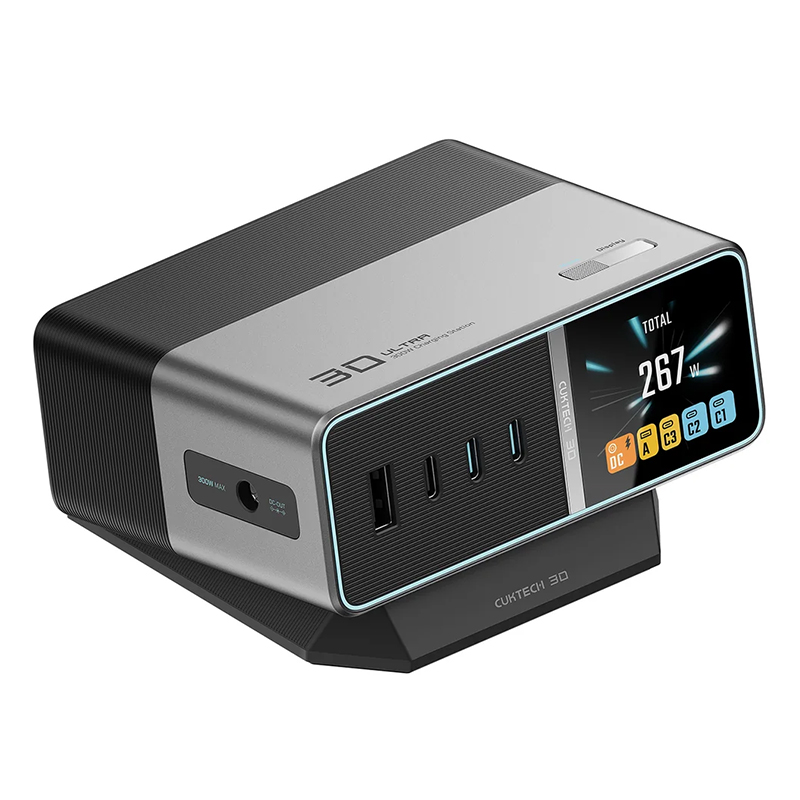 CUKTECH 30 Ultra 5-in-1 300W DC Charging Station with Smart Screen (CUK-TA300AUGR)