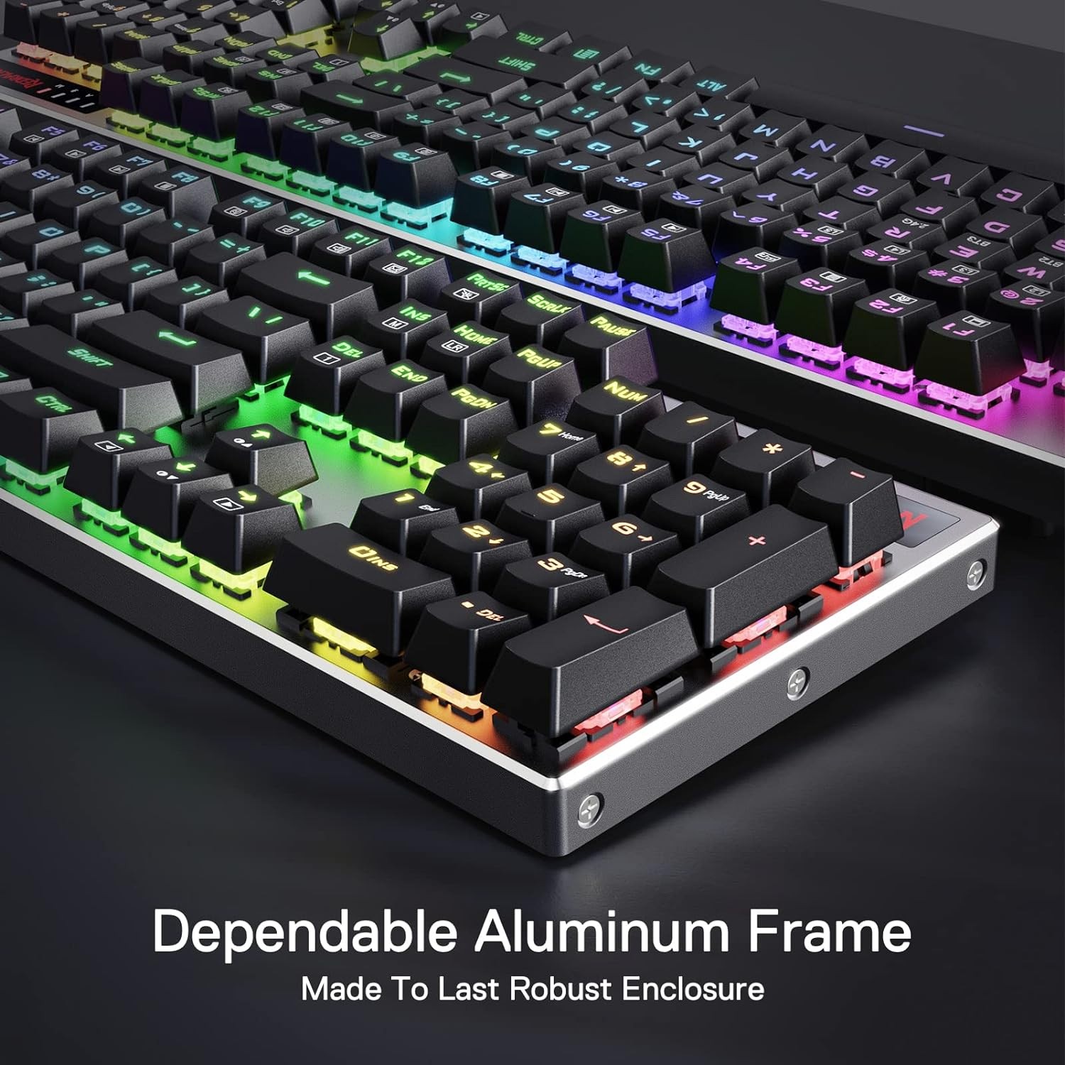Redragon K556 PRO Upgraded Wireless RGB Gaming Keyboard, BT/2.4Ghz Tri-Mode Aluminum Mechanical Keyboard w/No-Lag Connection, Hot-Swap Red Switch
